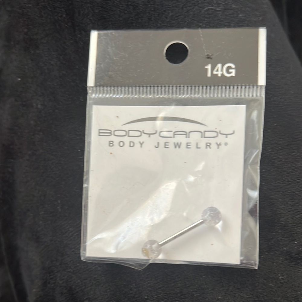 BodyCandy 14G Clear Barbell With Faux Gem